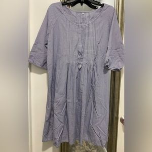 Pinstripe 3/4 sleeve dress